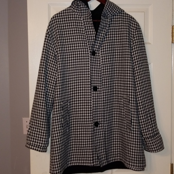 houndstooth rain jacket
